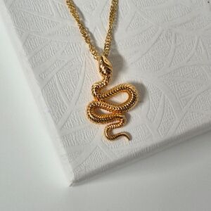 Gold Snake Pendant Necklace